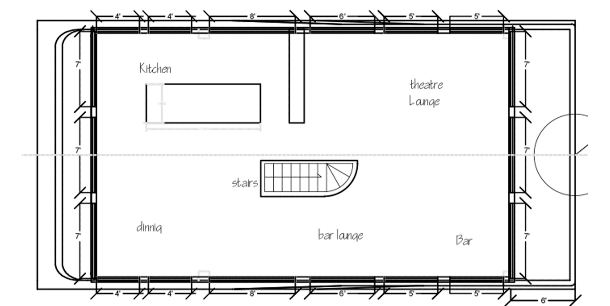 Yacht Main Deck Blueprint