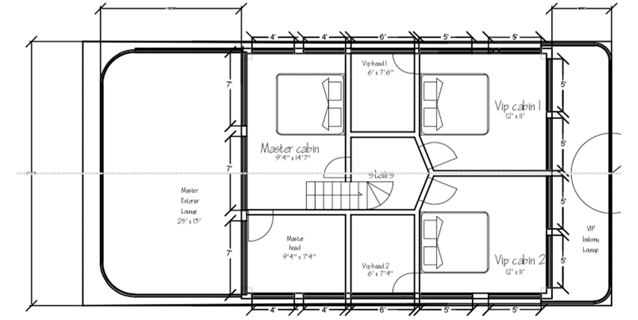 Yacht Upper Deck Blueprint